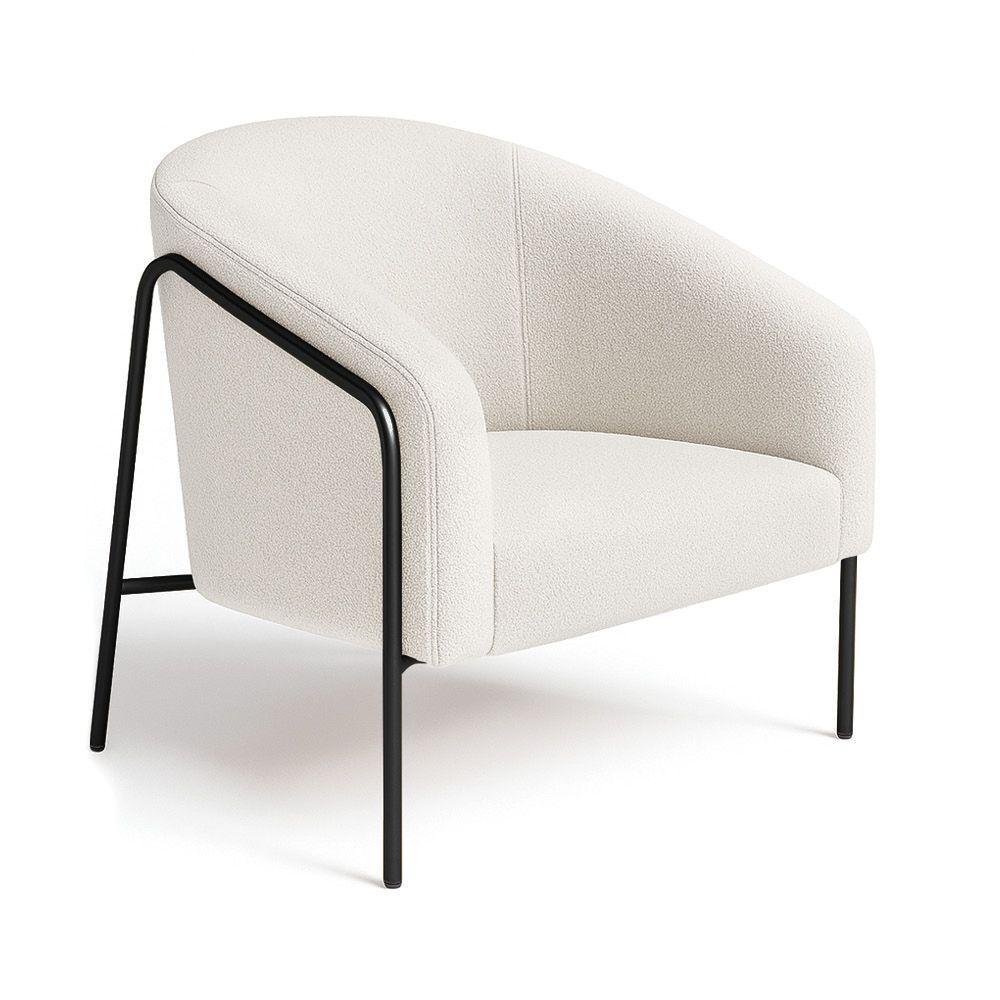 Poltrona Sala Industrial Alta Preto Kit 2 Stella Bouclê Cinza D03 - D'rossi - 4