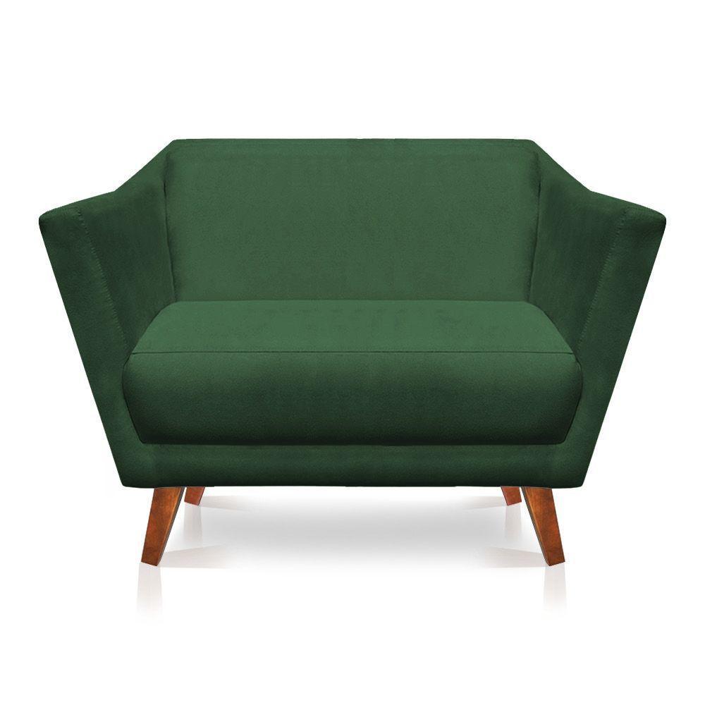 Namoradeira Lorena Suede Pés Castanho Verde - 1