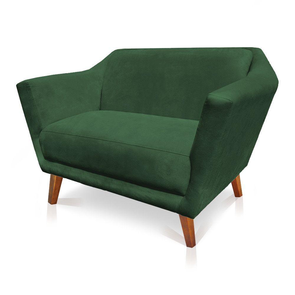 Namoradeira Lorena Suede Pés Castanho Verde - 3