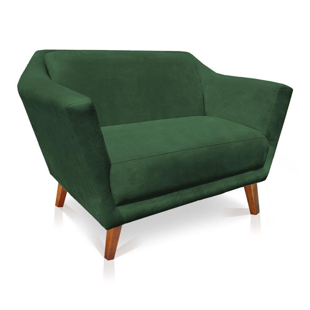 Namoradeira Lorena Suede Pés Castanho Verde - 4