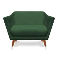 Namoradeira Lorena Suede Pés Castanho Verde - 1