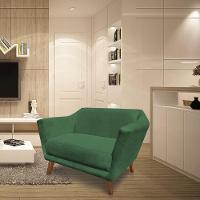 Namoradeira Lorena Suede Pés Castanho Verde - 2