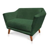 Namoradeira Lorena Suede Pés Castanho Verde - 3