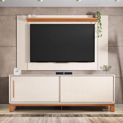 Painel Tv 65 Pol 180cm Com Rack Bancada Para Sala Visari Off White/freijó C01 - D'rossi