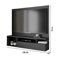Painel Tv 55 Pol 136cm Bancada Suspensa Sala Layanne C01 - D'rossi Cor Preto - 3