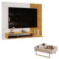 Painel Para Tv Suspenso Nando Cedro Bali E Mesa De Centro Petri Bali – Dj Móveis - 1