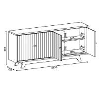 Painel Para Tv Levi Off White Freijó E Aparador Buffet Mercuri Off White – Dj Móveis - 6