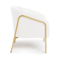 Poltrona Sala Industrial Alta Dourado Kit 2 Stella Sintético Pu D03 - D'rossi Cor Branco - 6