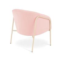 Poltrona Sala Industrial Alta Champanhe Kit 2 Stella Suede D03 - D'rossi Cor Rosa Bebê - 7