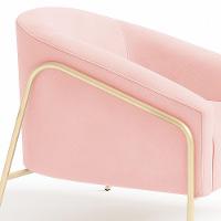 Poltrona Sala Industrial Alta Champanhe Kit 2 Stella Suede D03 - D'rossi Cor Rosa Bebê - 8