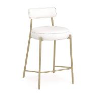 Banqueta Cozinha Alta Com Encosto Industrial Champanhe Kit 4 Londres Pu D03 - D'rossi Cor Branco - 5