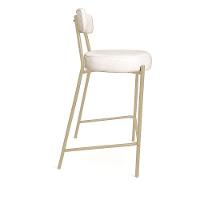 Banqueta Cozinha Alta Com Encosto Industrial Champanhe Kit 4 Londres Pu D03 - D'rossi Cor Branco - 6