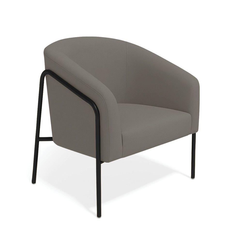 Poltrona Sala Industrial Alta Preto Kit 2 Stella Suede D03 - D'rossi Cor Grafite - 2