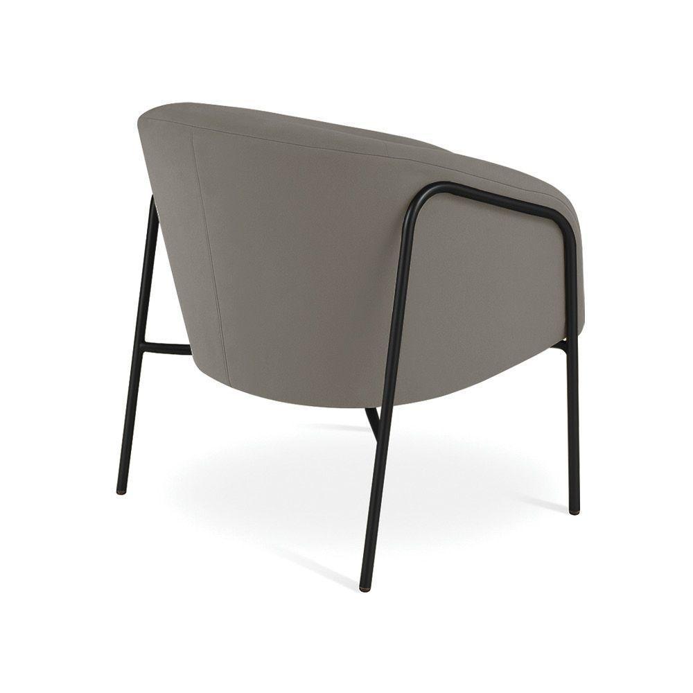 Poltrona Sala Industrial Alta Preto Kit 2 Stella Suede D03 - D'rossi Cor Grafite - 6