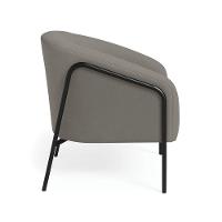 Poltrona Sala Industrial Alta Preto Kit 2 Stella Suede D03 - D'rossi Cor Grafite - 3