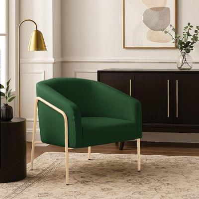 Poltrona Sala Industrial Alta Champanhe Stella Suede Verde D03 - D'rossi