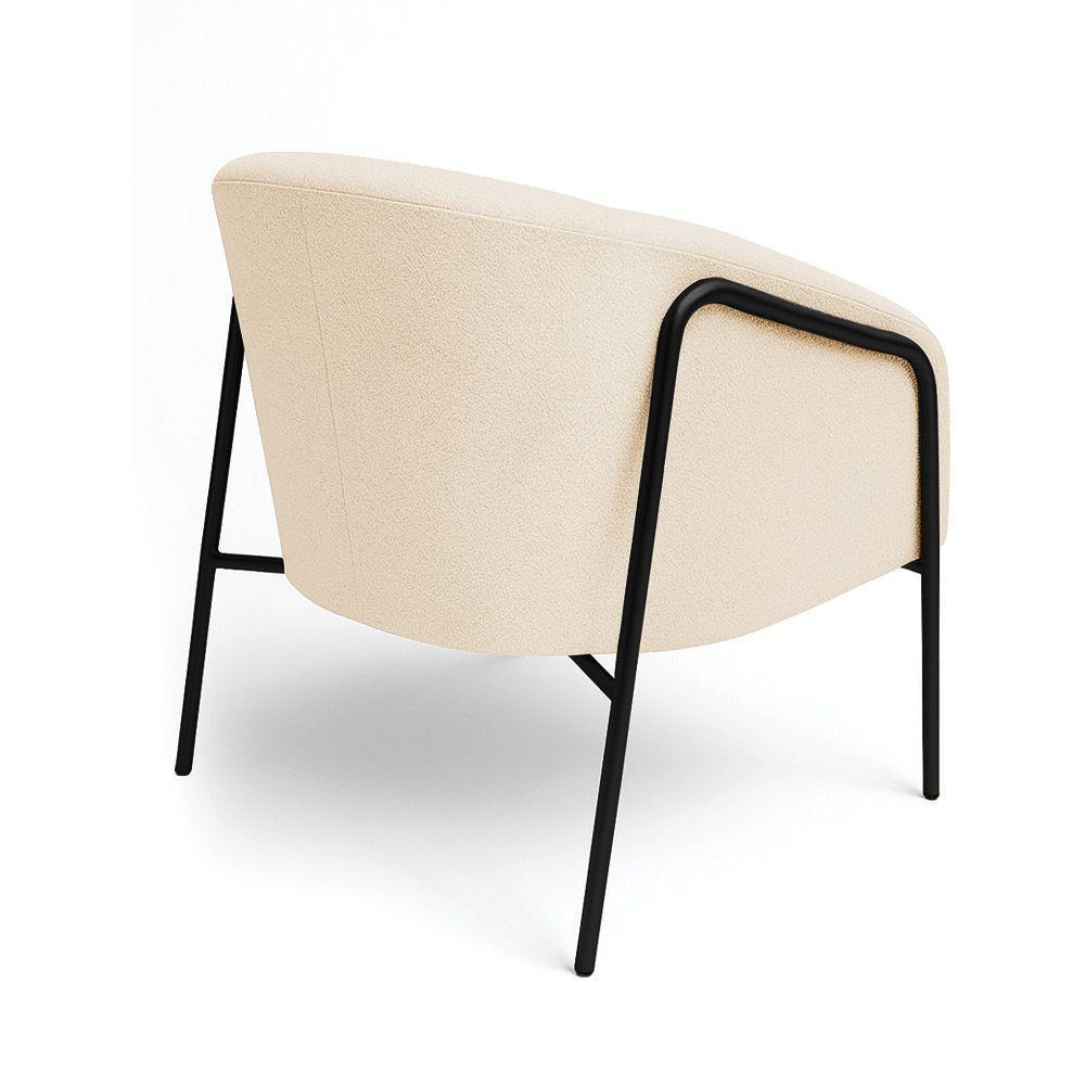 Poltrona Sala Industrial Alta Preto Kit 2 Stella Bouclê Bege D03 - D'rossi - 7