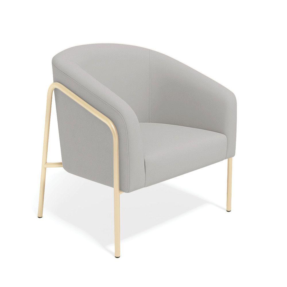 Poltrona Sala Industrial Alta Champanhe Stella Suede D03 - D'rossi Cor Cinza - 6