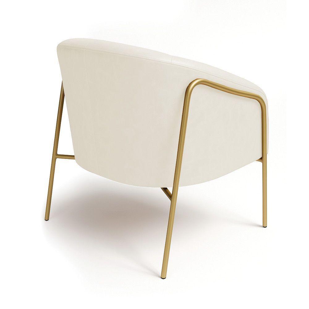 Poltrona Sala Industrial Alta Dourado Stella Sintético Pu Bege D03 - D'rossi - 5