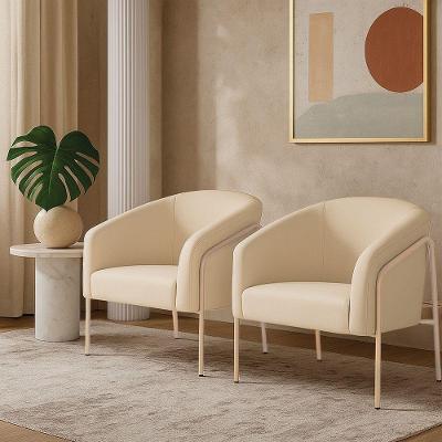 Poltrona Sala Industrial Alta Stella Kit 2 Suede Bege D03 D'Rossi