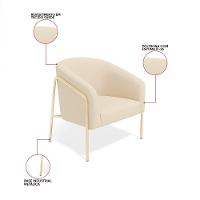 Poltrona Sala Industrial Alta Champanhe Kit 2 Stella Suede Bege D03 - D'rossi - 3