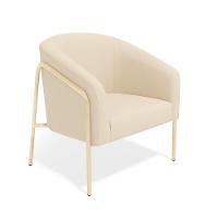 Poltrona Sala Industrial Alta Champanhe Kit 2 Stella Suede Bege D03 - D'rossi - 5