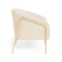 Poltrona Sala Industrial Alta Champanhe Kit 2 Stella Suede Bege D03 - D'rossi - 6