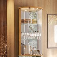 Cristaleira De Vidro Com Led 67cm Sala De Jantar Ravion M20 - D'rossi Cor Cumaru E Opala