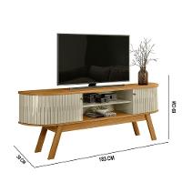 Rack Tv 75 Pol 183cm Bancada Para Sala Enzari M20 - D'rossi Cor Cumaru E Opala - 3