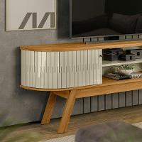 Rack Tv 75 Pol 183cm Bancada Para Sala Enzari M20 - D'rossi Cor Cumaru E Opala - 5