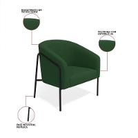 Poltrona Sala Industrial Alta Preto Kit 2 Stella Suede D03 - D'rossi Cor Verde - 5