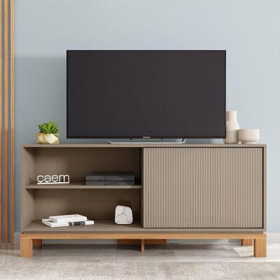 Rack Bancada Tv Para Sala De Estar 136cm Visari C01 - D'rossi Cor Marrom/freijó