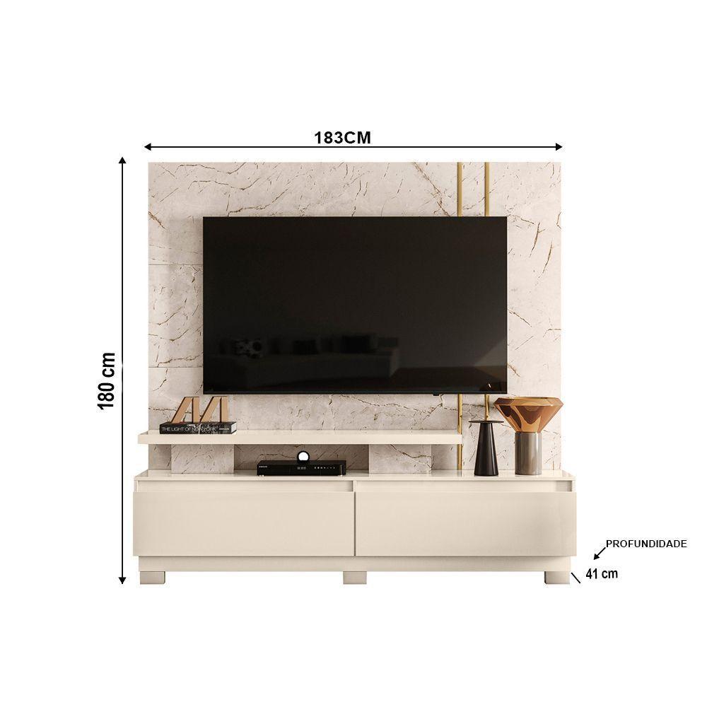 Estante De Tv 75 Pol 183cm Com Pé Sala Belora M20 - D'rossi Cumaru E Opala - 3