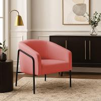 Poltrona Sala Industrial Alta Preto Stella Suede D03 - D'rossi Cor Rose - 1