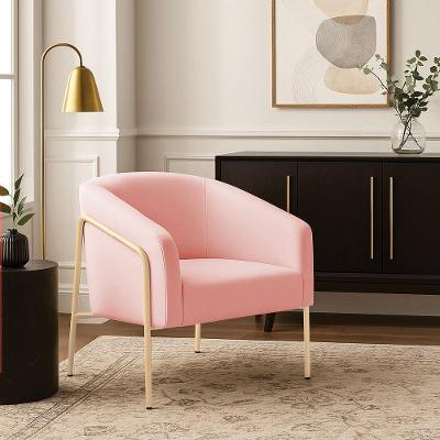 Poltrona Sala Industrial Alta Champanhe Stella Suede D03 - D'rossi Cor Rosa Bebê