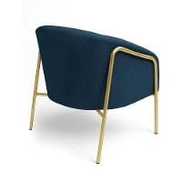 Poltrona Sala Industrial Alta Dourado Kit 2 Stella Bouclê D03 - D'rossi Cor Azul - 8