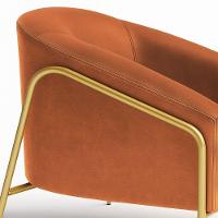 Poltrona Sala Industrial Alta Dourado Stella Sintético Pu D03 - D'rossi Cor Nozes - 7