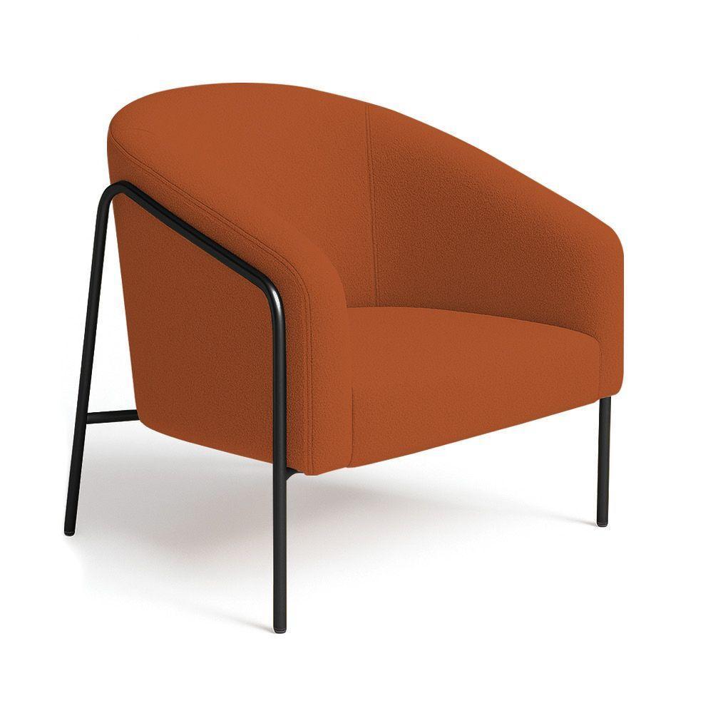 Poltrona Sala Industrial Alta Preto Stella Bouclê D03 - D'rossi Cor Terra - 2