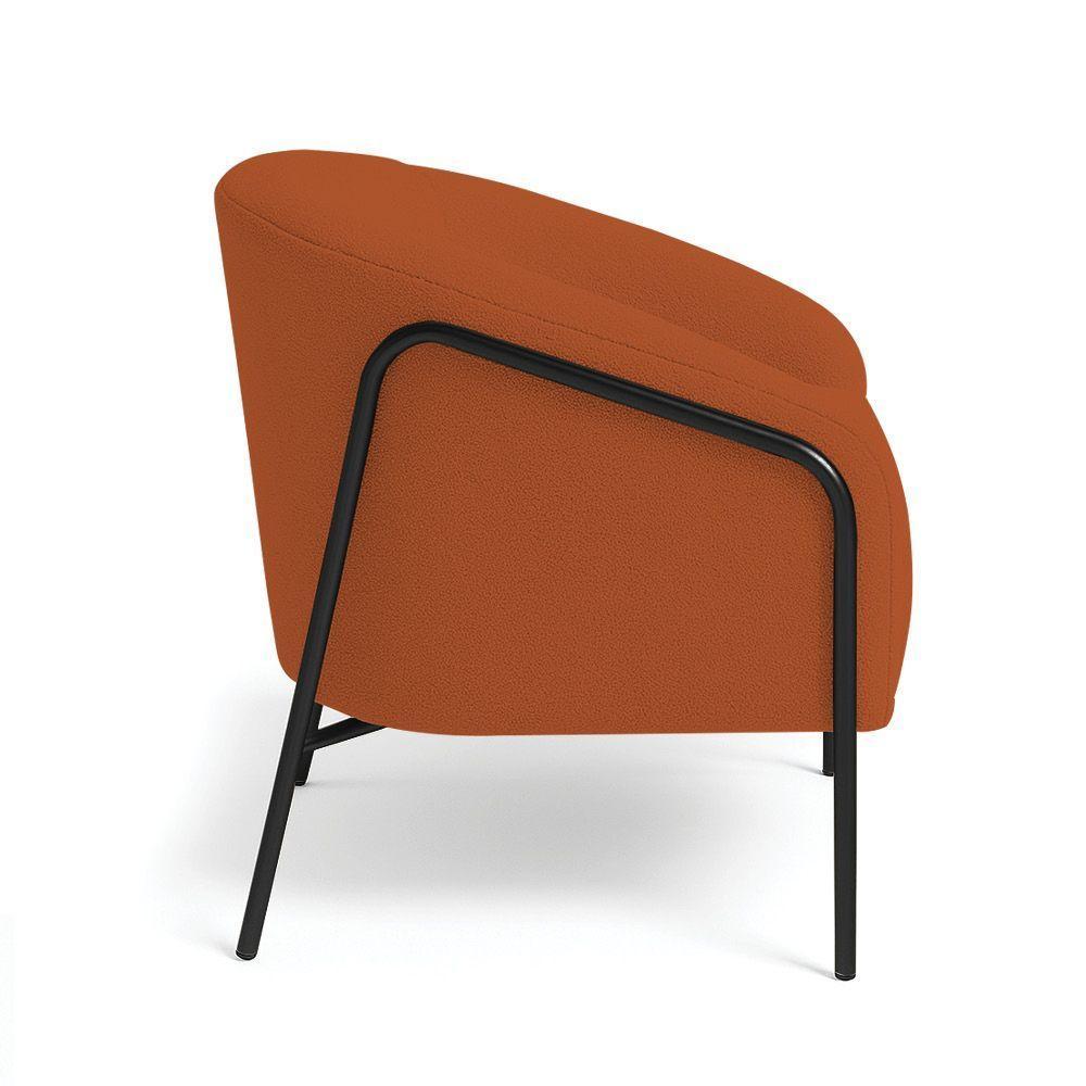 Poltrona Sala Industrial Alta Preto Stella Bouclê D03 - D'rossi Cor Terra - 5