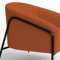 Poltrona Sala Industrial Alta Preto Stella Bouclê D03 - D'rossi Cor Terra - 3