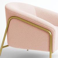 Poltrona Sala Industrial Alta Dourado Kit 2 Stella Bouclê D03 - D'rossi Cor Rose - 8