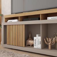 Rack Tv 55 Pol 136cm Bancada Com Rodízio Sala Lyara C01 - D'rossi Cor Buriti/fendi - 2