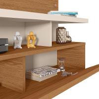 Painel Tv 55 Pol 136cm Bancada Suspensa Sala Layanne C01 - D'rossi Cor Freijó/off White