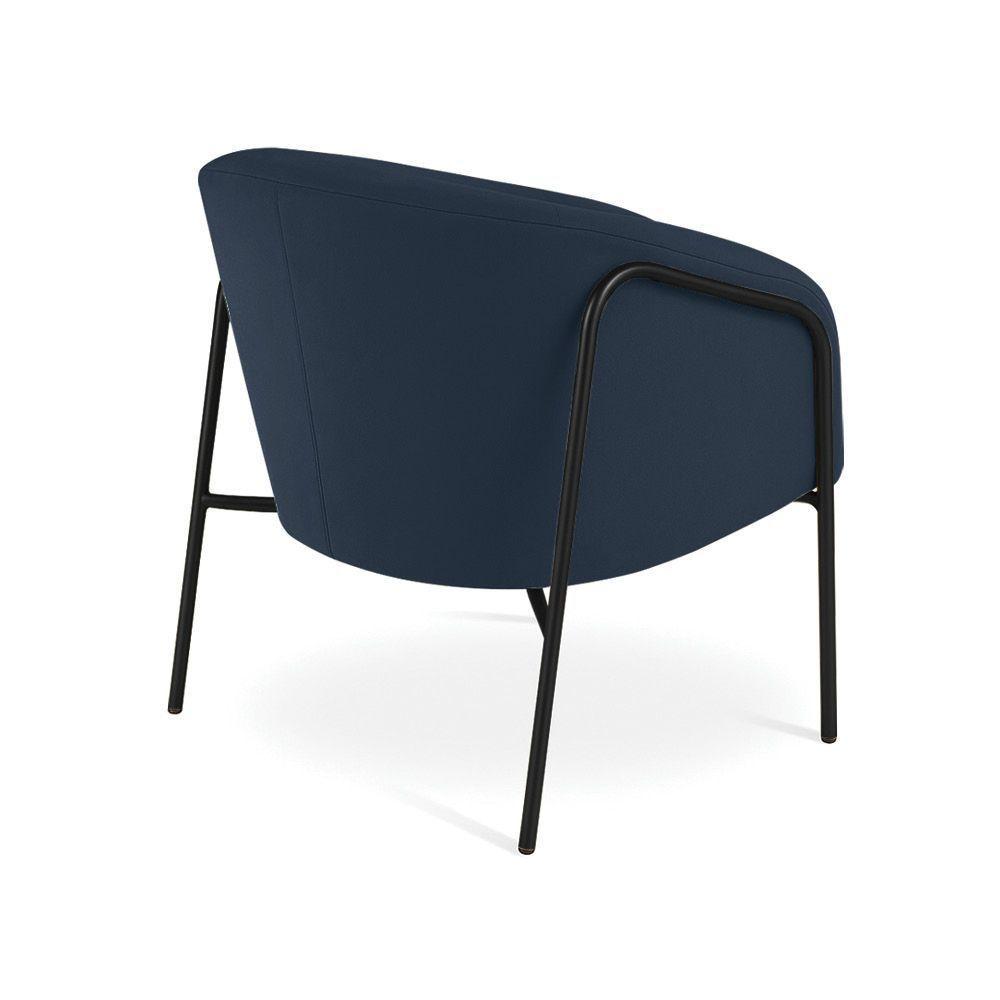 Poltrona Sala Industrial Alta Preto Kit 2 Stella Suede Azul M D03 - D'rossi - 7