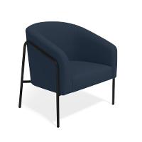 Poltrona Sala Industrial Alta Preto Kit 2 Stella Suede Azul M D03 - D'rossi - 5