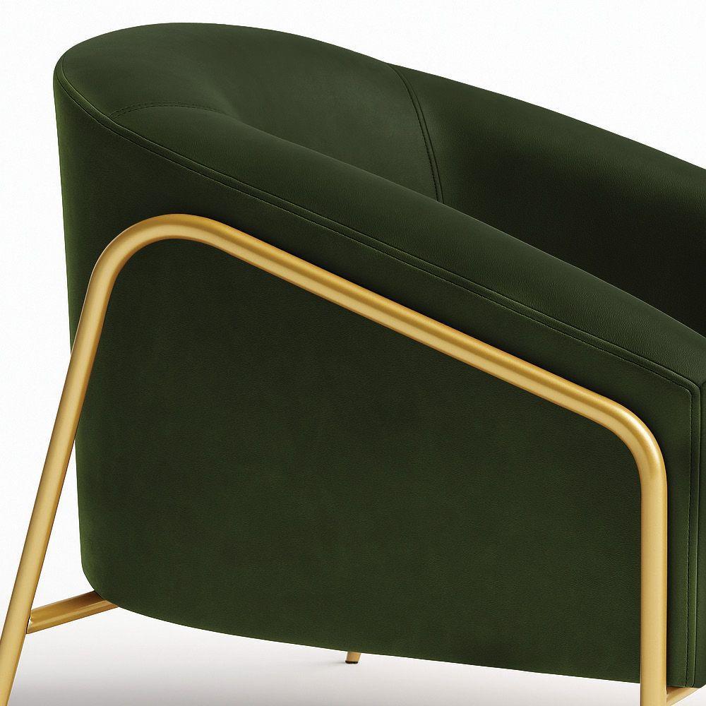 Poltrona Sala Industrial Alta Dourado Kit 2 Stella Sintético Pu Verde D03 - D'rossi - 8