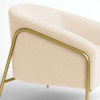 Poltrona Sala Industrial Alta Dourado Stella Bouclê Bege D03 - D'rossi - 2