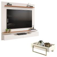 Painel Para Tv Levi Off White Freijó E Mesa De Centro Pilar Off White – Dj Móveis - 1