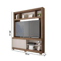 Estante Tv 60 Pol 160cm Sala De Estar Ravik C01 - D'rossi Cor Nogueira/off White - 2