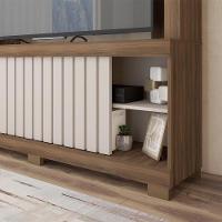 Estante Tv 60 Pol 160cm Sala De Estar Ravik C01 - D'rossi Cor Nogueira/off White - 3